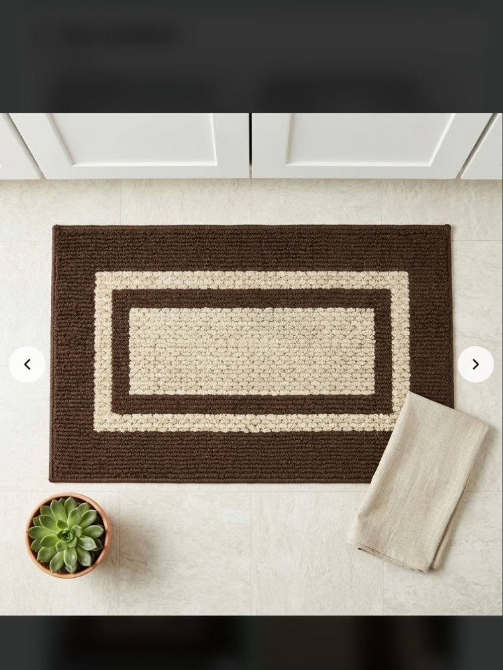 Brown and Cream Rectangular Accent Rug